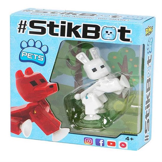 Игрушка Stikbot фигурка питомца, в асс-те 6 видов: заяц, петух, обез, лош, корова, панда - фото 17093