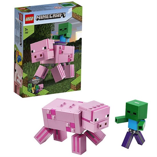 Игрушка Minecraft™ Большие фигурки Minecraft, Свинья и Зомби-ребёнок - фото 17239