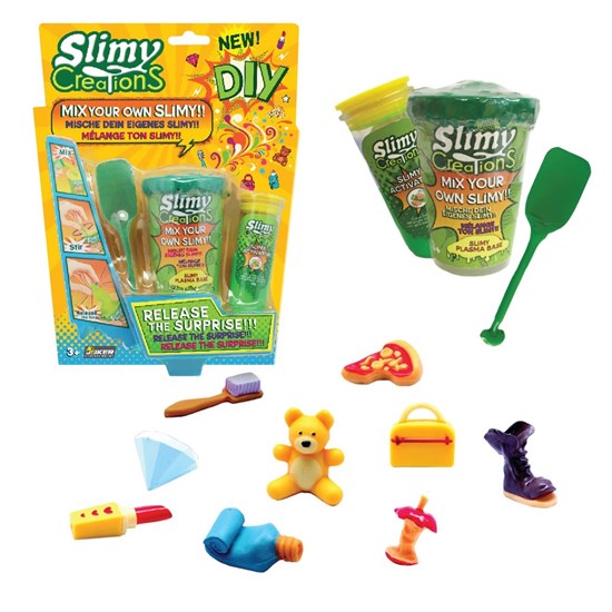 Слайми. Набор для создания слайма с игрушкой, зеленый. ТМ Slimy - фото 18135