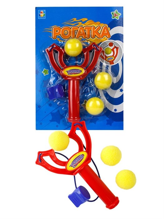 1toy Рогатка с 3 шариками, блистер - фото 20597