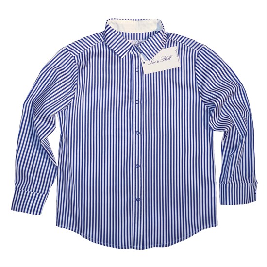 Luc&Phill рубашка на кнопках в среднюю синюю полоску - фото 23672