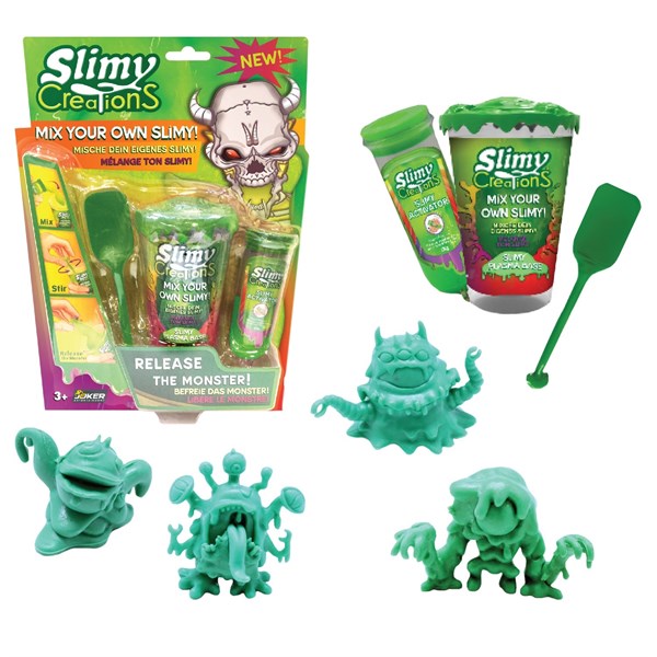 Слайми. Н-р для создания слайма Монстры с игрушкой, зеленый. ТМ Slimy - фото 8639