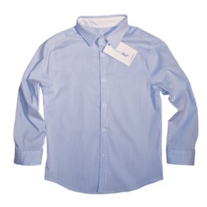 Luc&Phill рубашка на кнопках  в тонкую голубую полоску