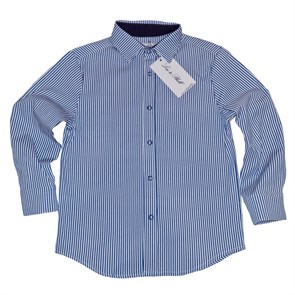 Luc&Phill рубашка на кнопках в тонкую синюю полоску