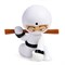 Фарт Ниндзя.Игрушка "Пукающий" Ниндзя белый с шестом.TM Fart Ninjas - фото 17824